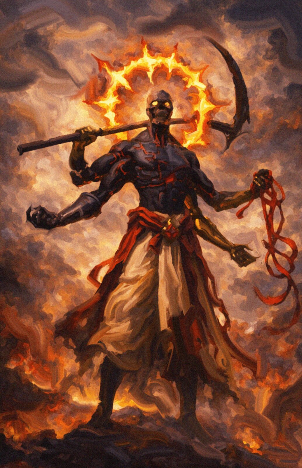 Fire warrior with scythe — TTRPG