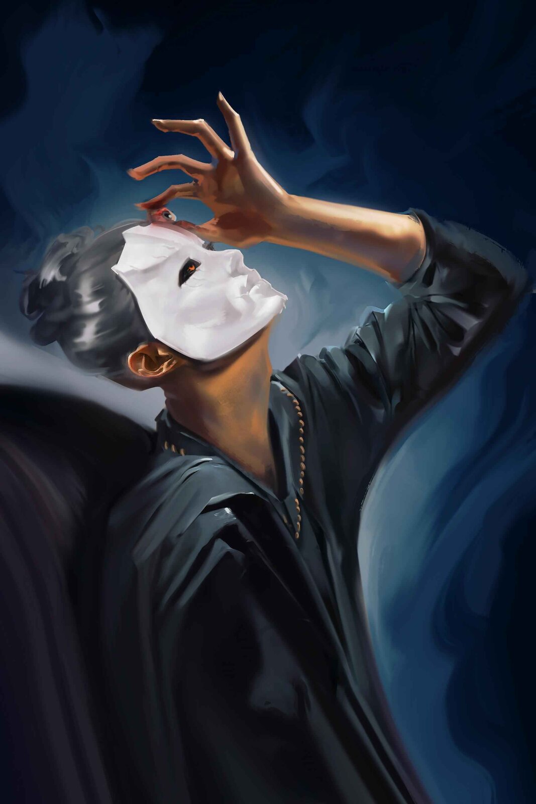 Masked figure — card art