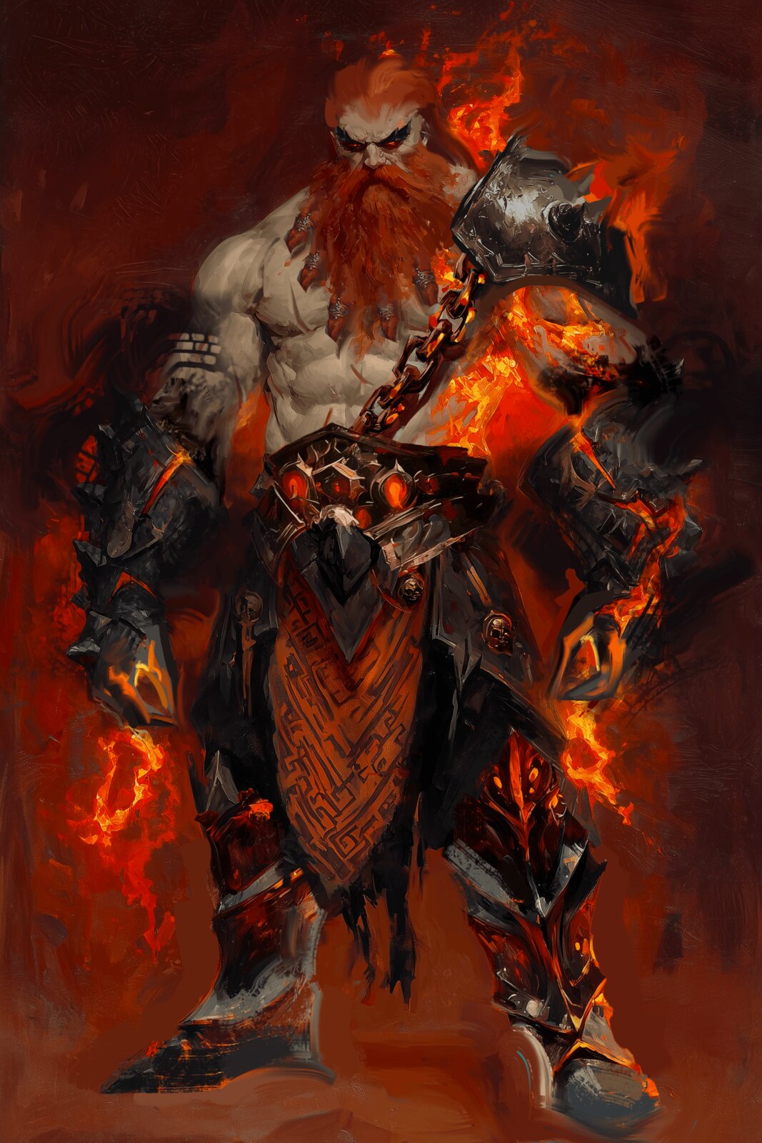 Fire dwarf warrior — board game